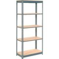 Global Equipment Heavy Duty Shelving 36"W x 18"D x 96"H With 5 Shelves - Wood Deck - Gray 254440H